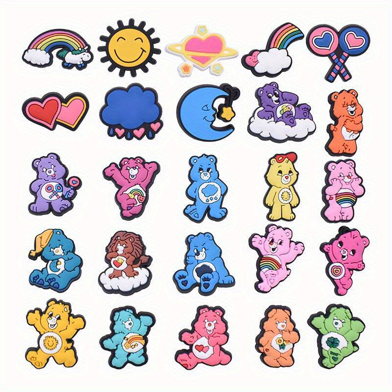 25pcs Bear Pattern Charms Shoes Slippers Decoration Accessories