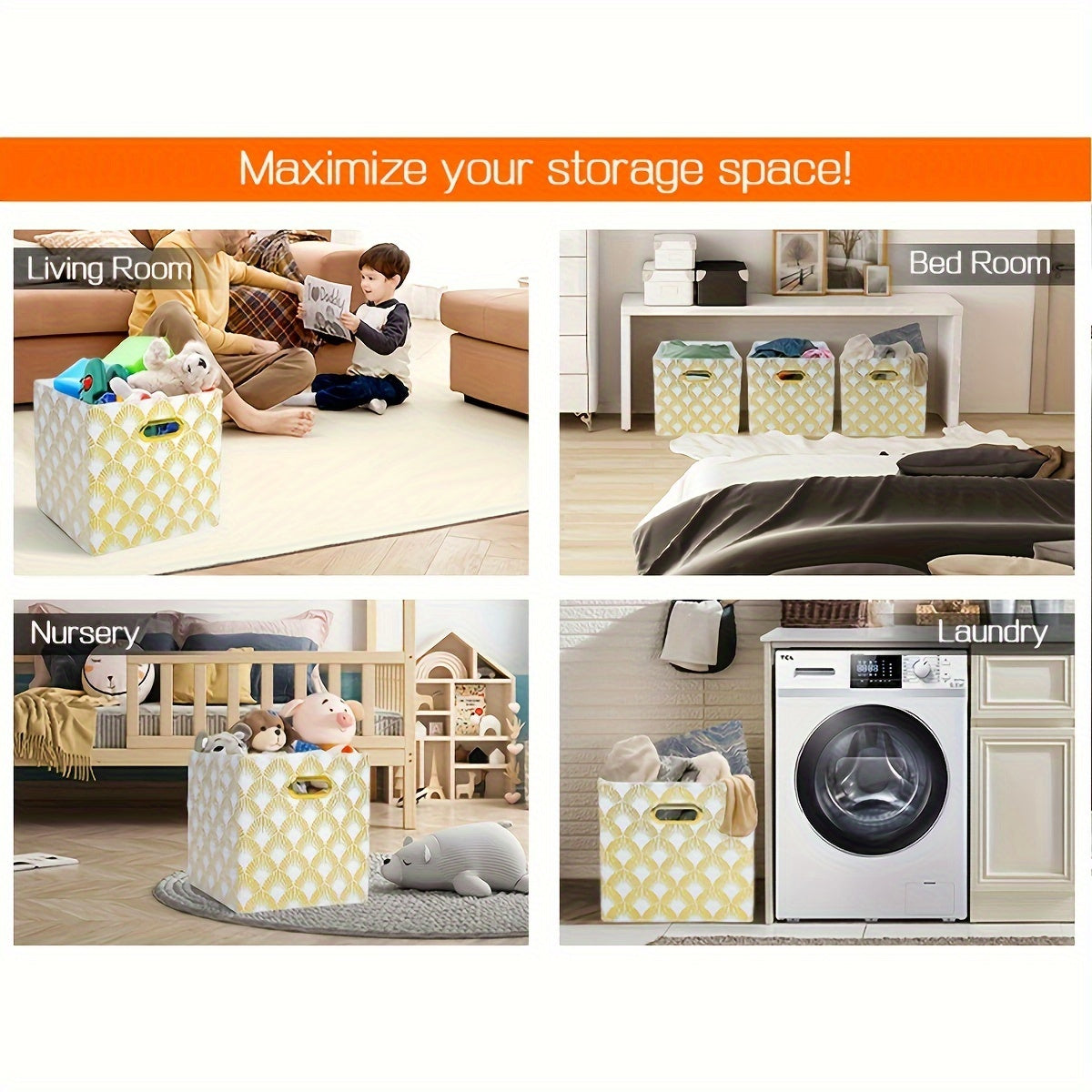 2pack Non woven Fabric Foldable Storage Box Room Decor Home Decor
