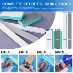 Resin Casting Polishing Kit Sandpaper File Polishing Tools Set