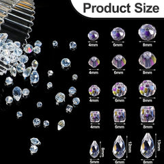 100 Crystal Light AB Rondelle Beads Gems Clear Glass Beads Crafts