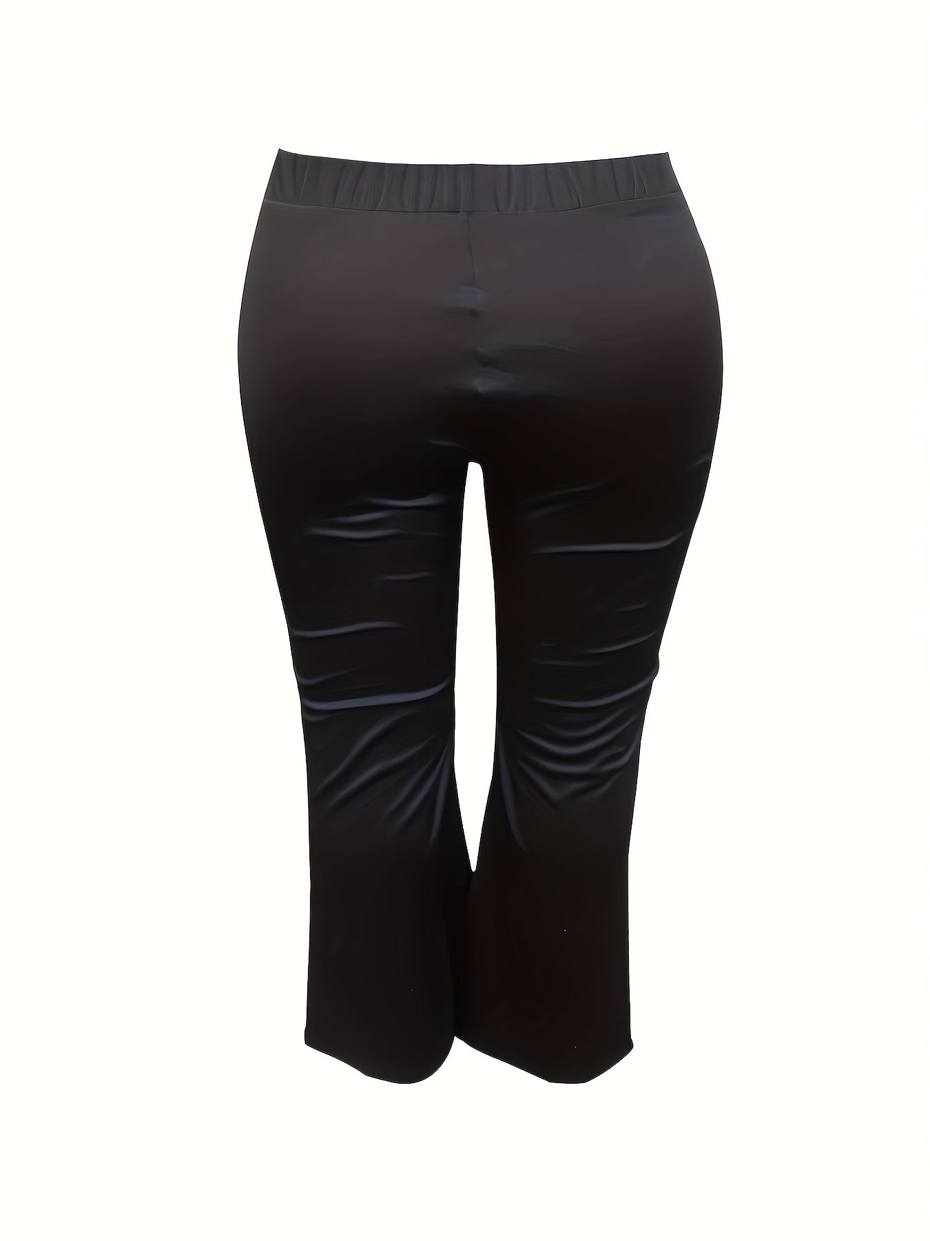  Solid Ripped Flared Leg Trousers