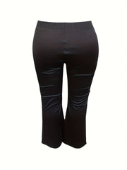  Solid Ripped Flared Leg Trousers