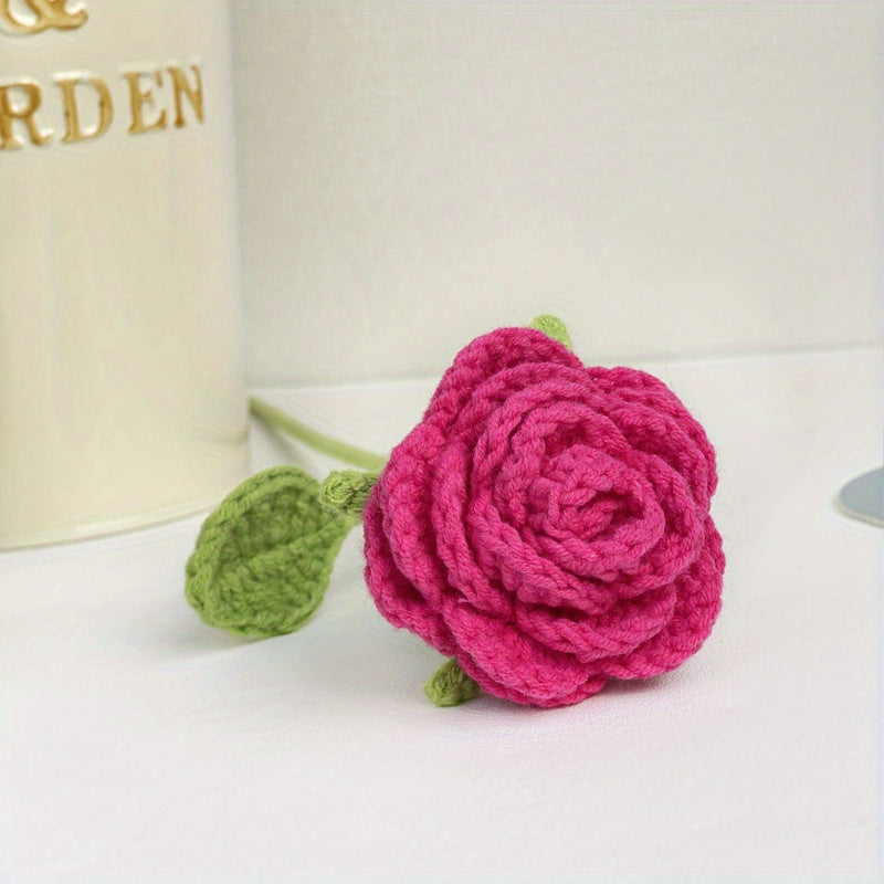 Crochet Artificial Rose Home Decor