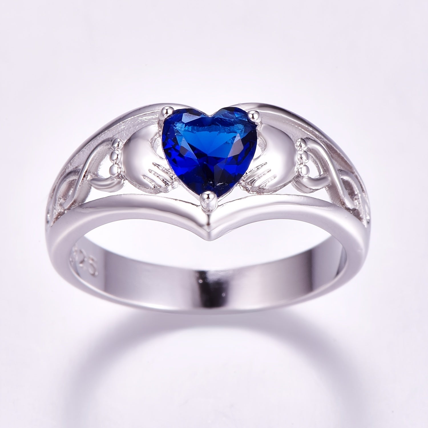 Heart Shaped Zircon Copper Ring for Women