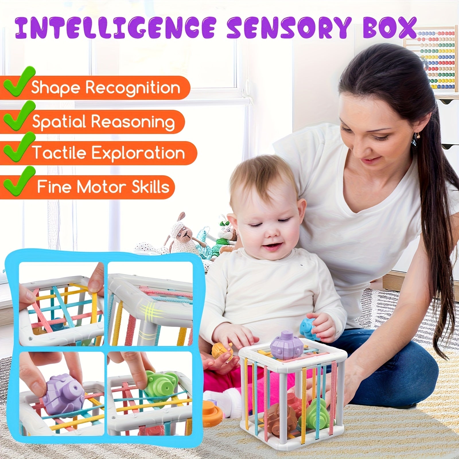Rainbow Sesame Sensory Toy for Babies - Shape Recognition & Motor Skills