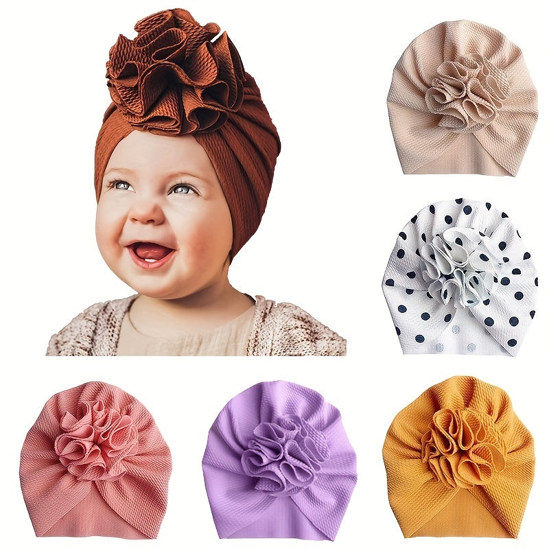Newborn Infant Flower Beanie Caps Turban For Baby Boys And Girls