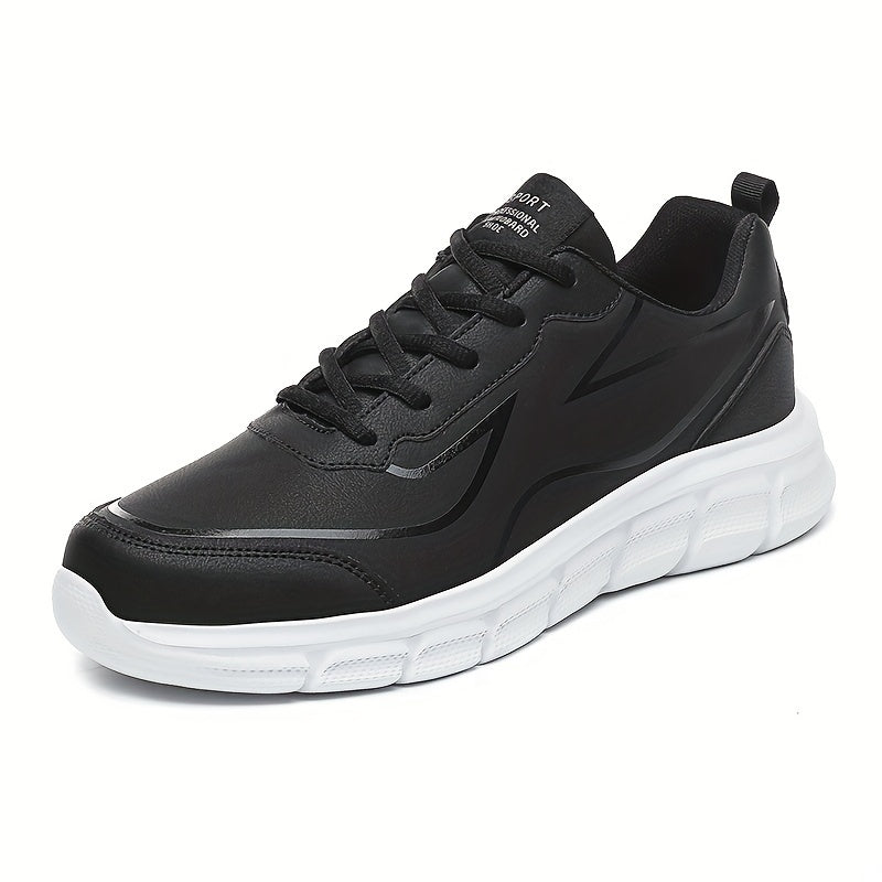 PLUS SIZE Men's Solid Running Shoes Comfy Non Slip Lace Up Sneakers