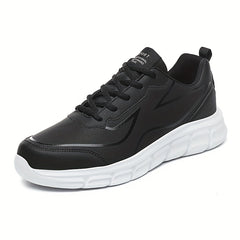 PLUS SIZE Men's Solid Running Shoes Comfy Non Slip Lace Up Sneakers