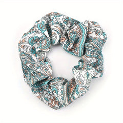 Boho Style Large Scrunchie Hair Tie Waist Fruit Flower Print Headwear