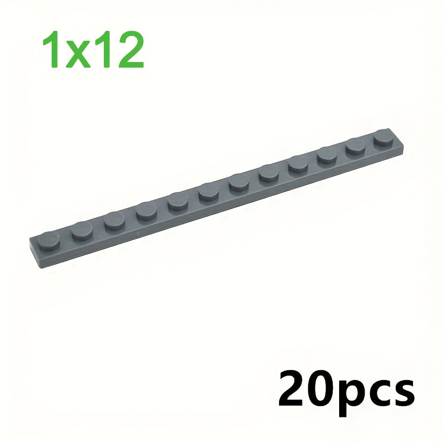 20pcs Thin Classic Bricks Plate 1 X 12 Dot Building Blocks MOC Educa