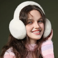 Winter Plush Ear Warmers for Women & Men - Soft & Foldable Ear Muffs