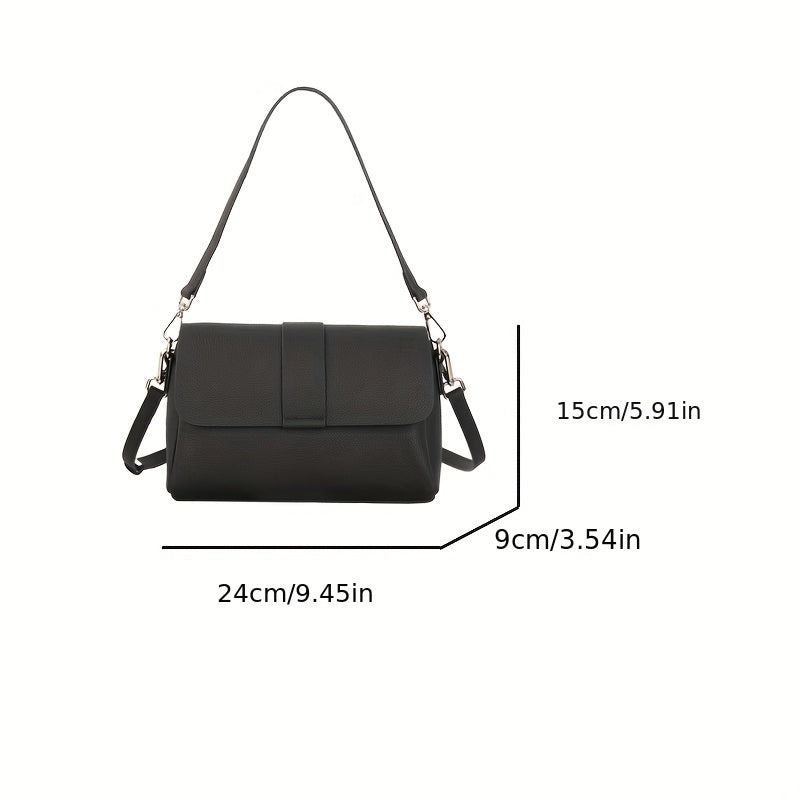 Vintage Leather Shoulder Bag with Adjustable Strap
