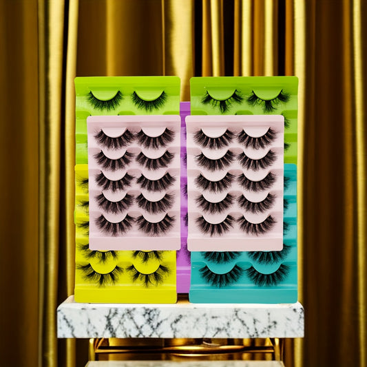 5 Pairs Messy Slender Fibers Fluffy False Eyelashes