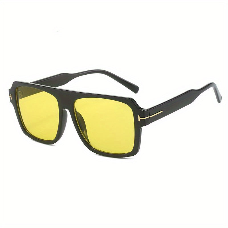 Vintage Square Aviator Sunglasses UV Protection T-shaped Decorative Glasses