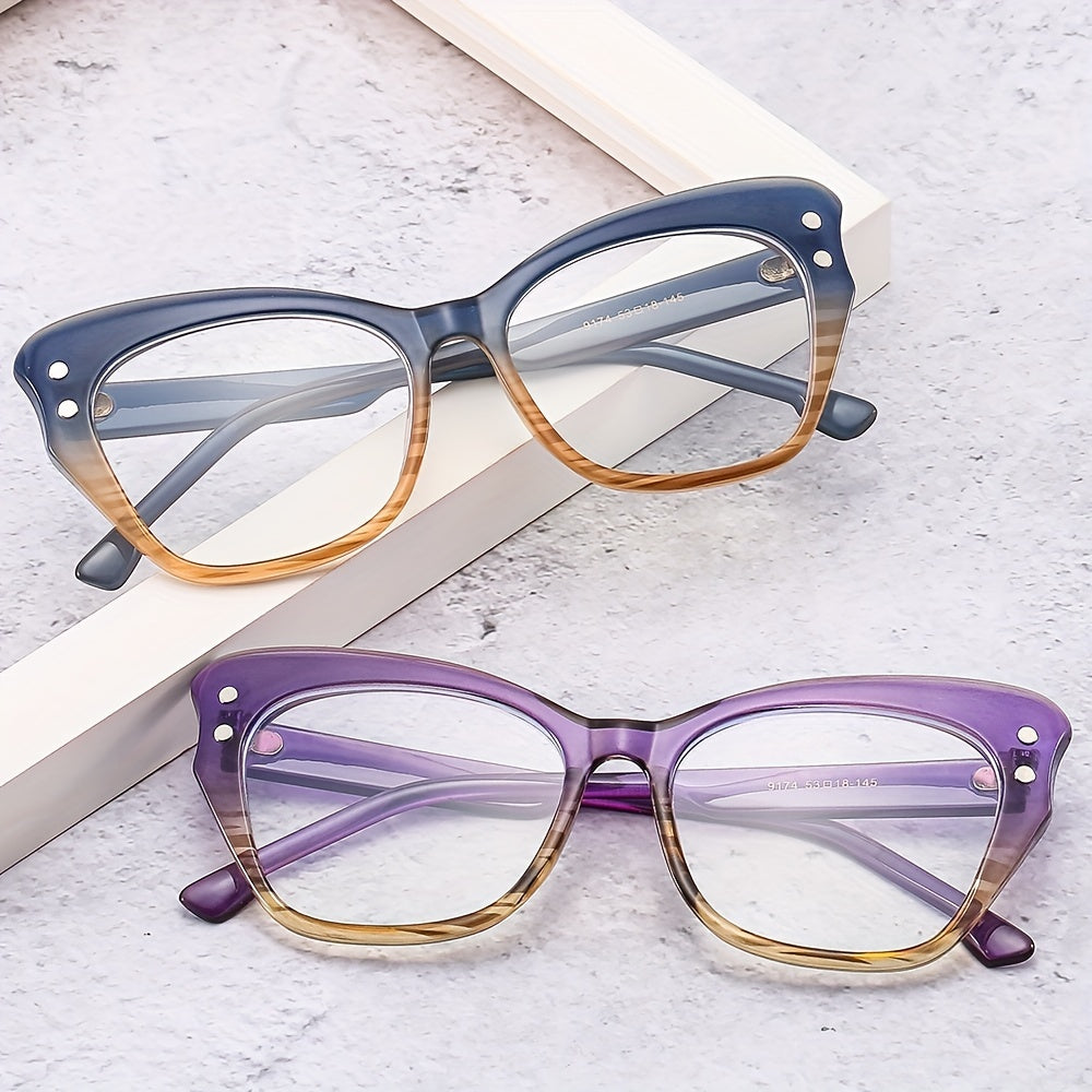 Y2K Cat Eye Women Glasses Butterfly Frame Gradient Clear Lens Glasses Vintage