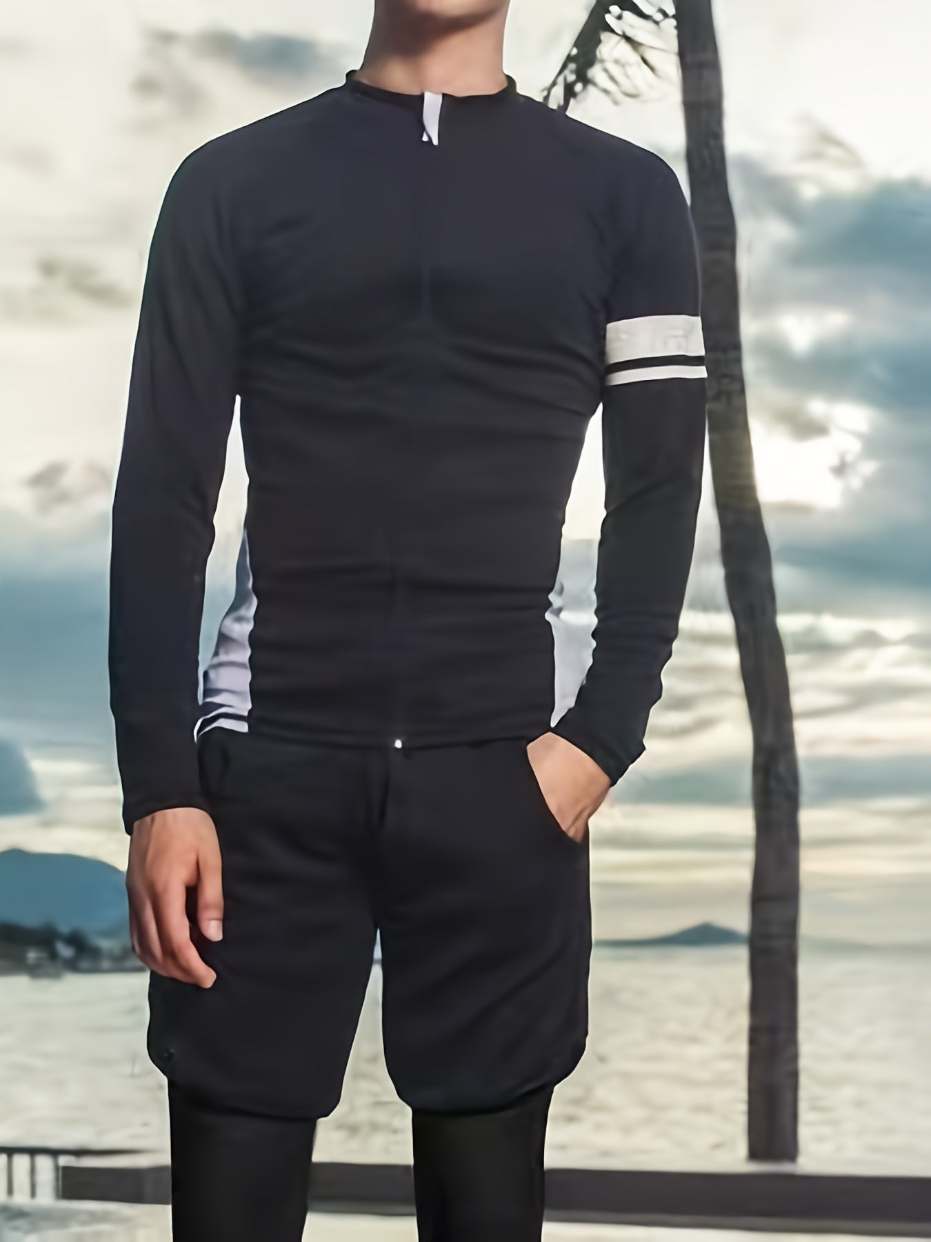 Men's Quick Dry Diving Wetsuit Set - Long Sleeve Jacket, Shorts, Leggings