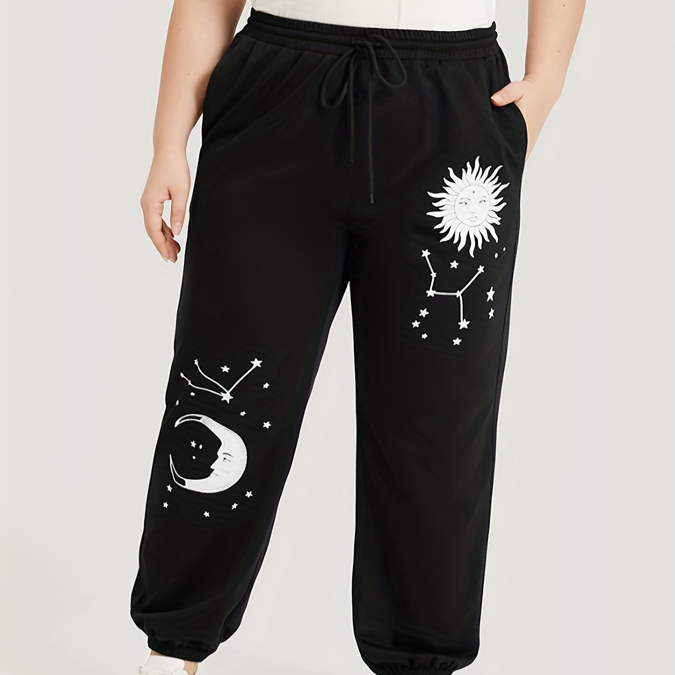  Sun & Moon Print Jogger Running Trousers