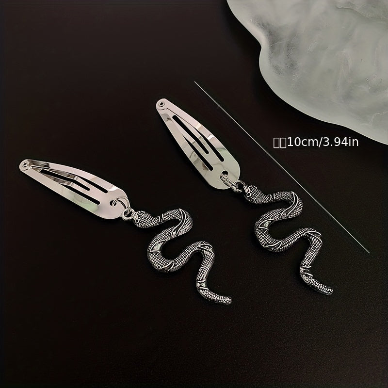 2pcs Silvery Hair Clip Snap Clip Y2K Hair Accessories