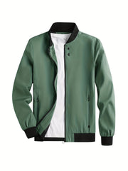 Men's Casual Zip up Regular Fit Jacket Lightweight Baseball Jacket