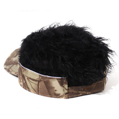 Men's Visor Hat With Wig