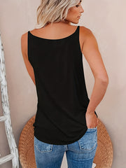 Solid Zip Front Spaghetti Top Casual V neck Sleeveless Cami Top For Summer Women
