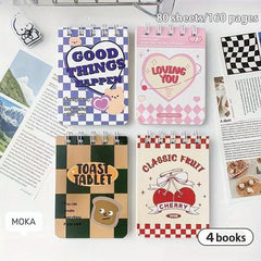 4pk American Retro Student Notebook Thick A7 Spiral Coil Notebook