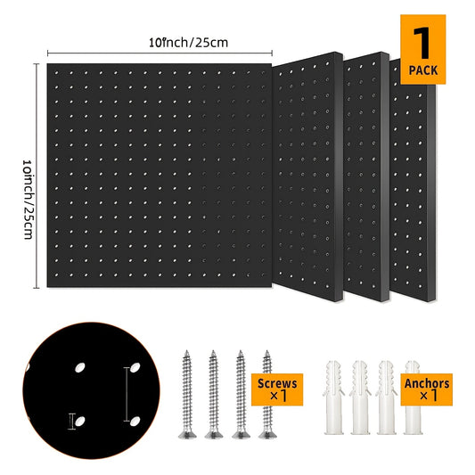 Metal Pegboard w/ 1in Hole Spacing & Screws for Garage Wall Storage