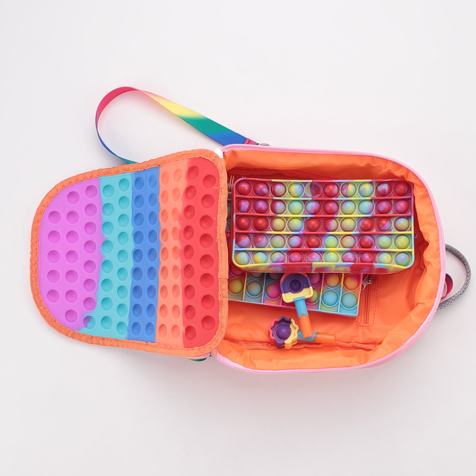 Colorful Pop Bubble Fidget Toy Backpack - Stress Relief