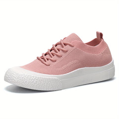 Women's Breathable Knit Sneakers Low Top Lace Up Shoes