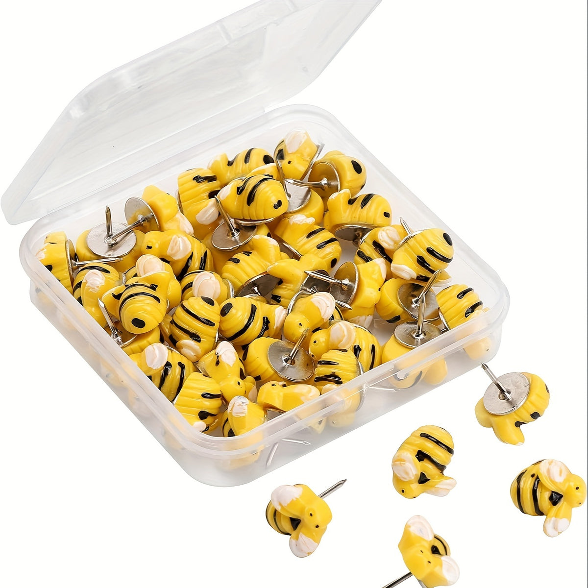 20pcs Bee Pushpins Bees Thumb Tacks Decorative for Wall Whiteboard Corkboard