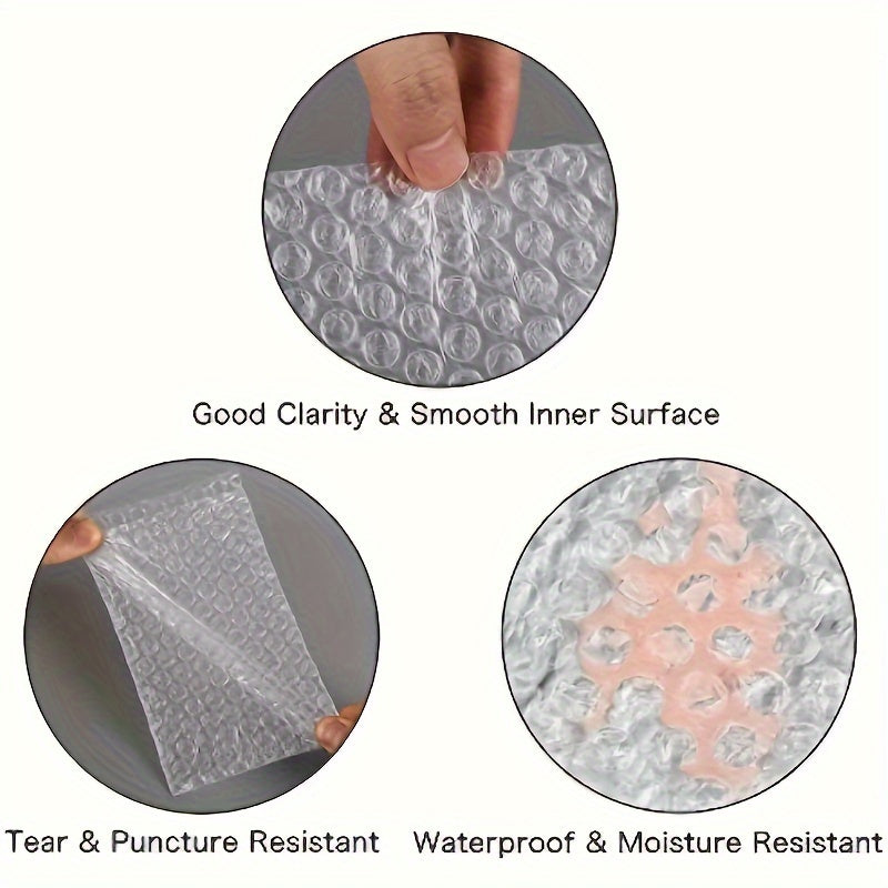 50pcs 10x16x15cm Clear Bubble Bags Double Walled Cushioning Bags