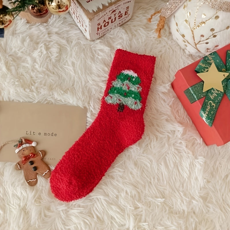 7 Pairs Christmas Print Mid Tube Socks Women's Stockings