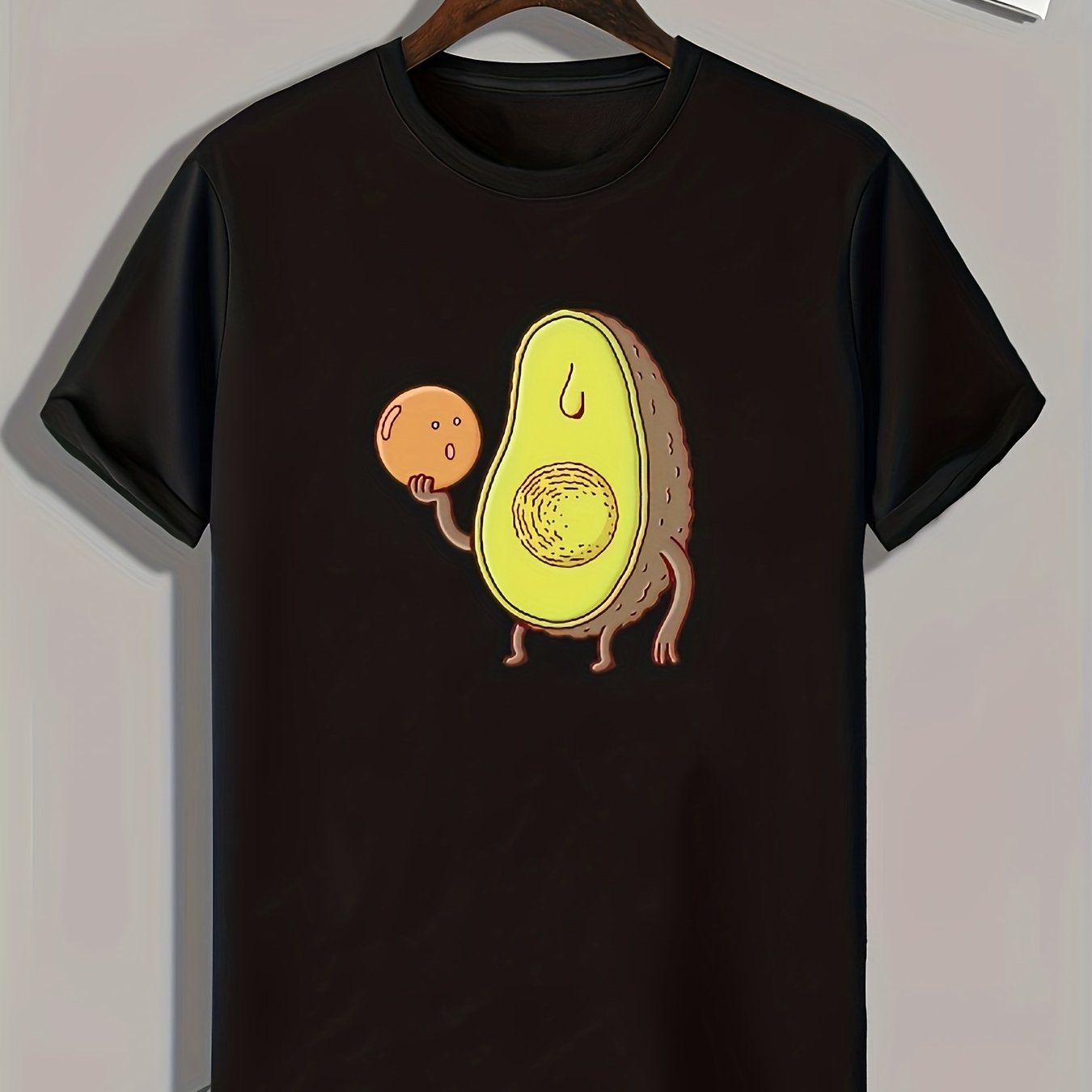 Avocado Pattern Print Men's Comfy Sports T-shirt Outdoor Clothes