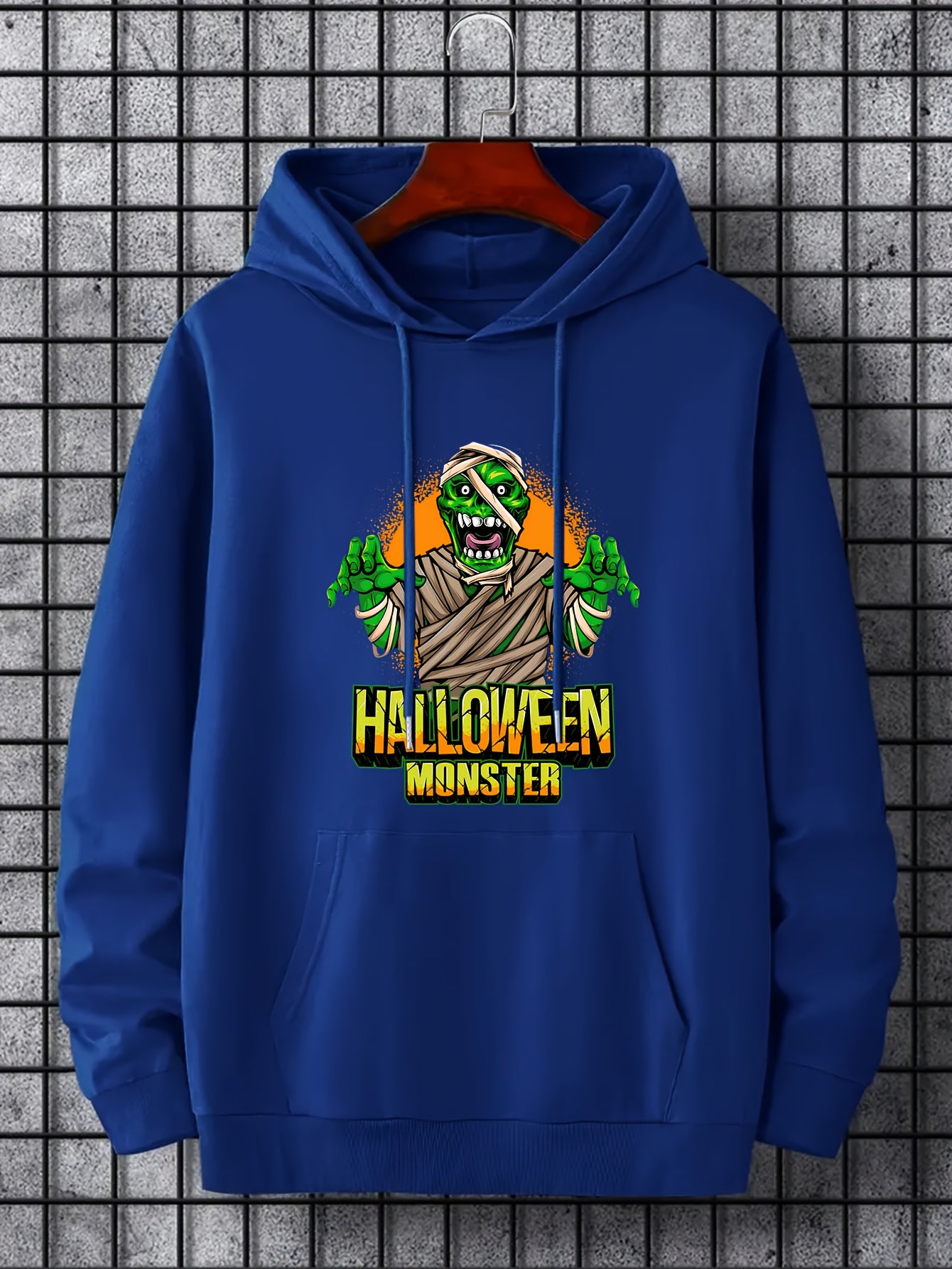 Men's Monster Graphic Hoodie Drawstring Hooded S