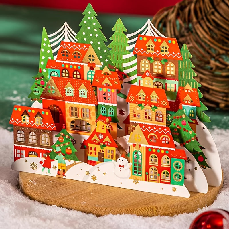 Christmas 3D Decoration Greeting Card Bronzing Laser Craft Card