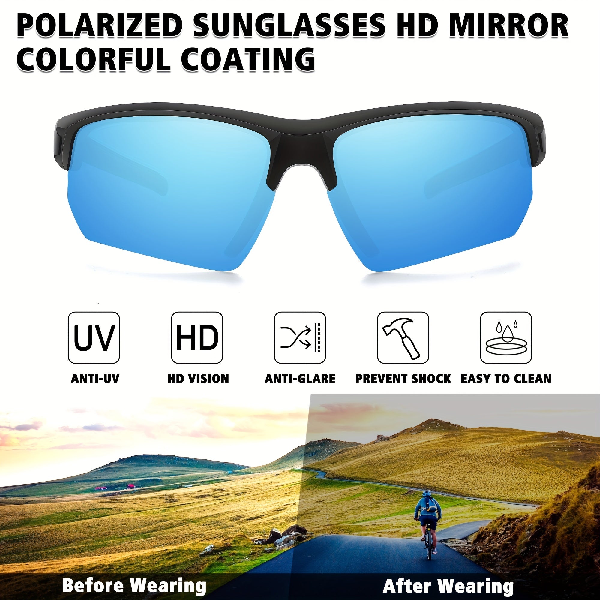 Men's Outdoor Polarized Sunglasses with Interchangeable Lenses