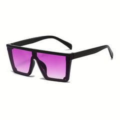 Gradient Square Sunglasses Windproof Big Frame Flat Sunglasses
