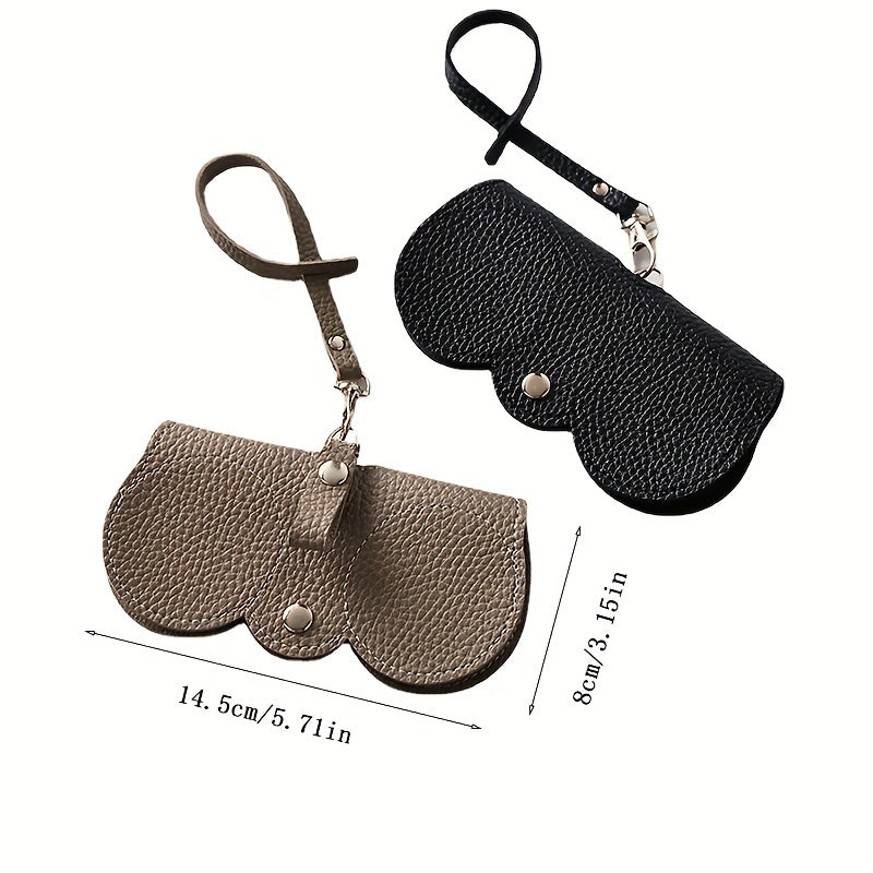 2pcs Glasses Storage Bag Sun Glasses Clip PU Leather Portable Sunglasses Case