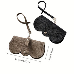 2pcs Glasses Storage Bag Sun Glasses Clip PU Leather Portable Sunglasses Case