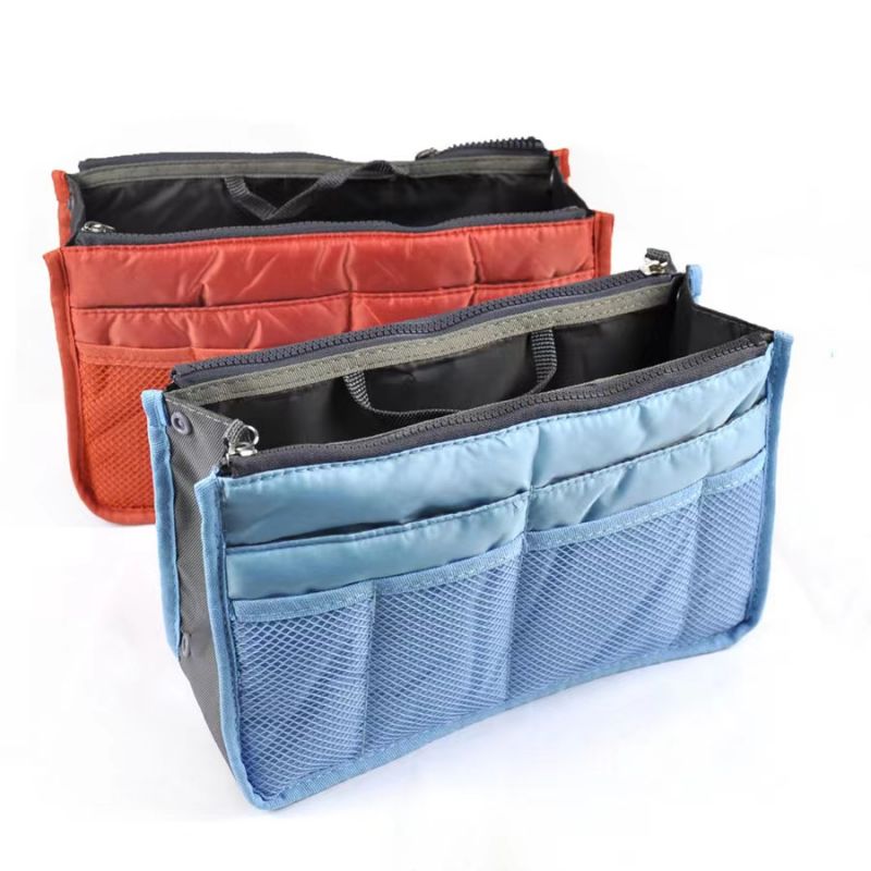 Large Capacity Double Layer Makeup Bag Portable Storage Organizer