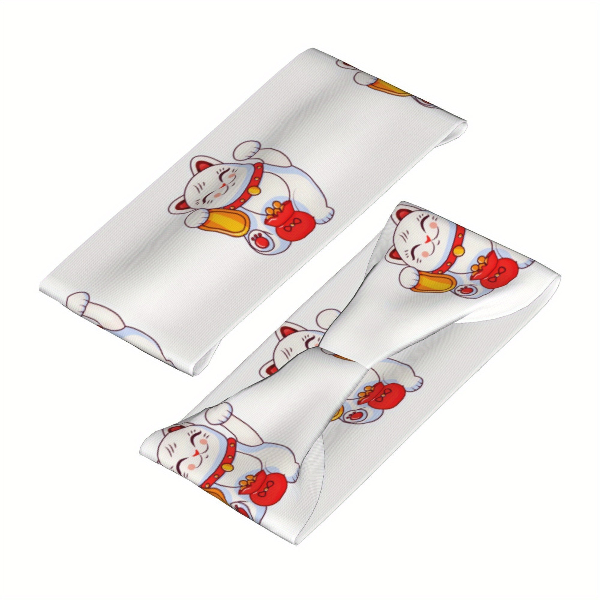 Lucky Cat Unisex Sports Headband Sweat Wicking Stretchy & Breathable Polyester