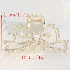 Rhinestone Butterfly Bow Hair Clip for Women Girls