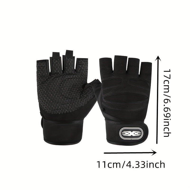 Half Finger Fitness Gloves Wrist Protection for Men & Women