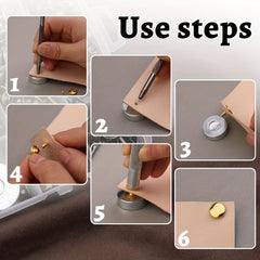 240 Double Cap Rivets Tubular 4 Colors DIY Leather Craft Kit