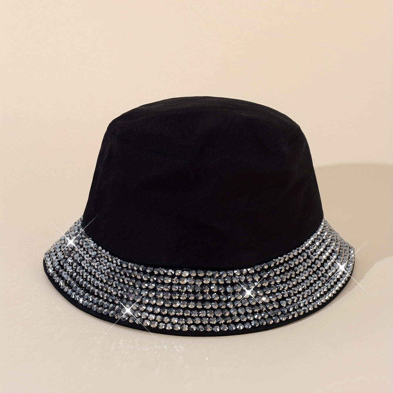 Rhinestone Decor Bucket Hat Sunscreen Fisherman Cap