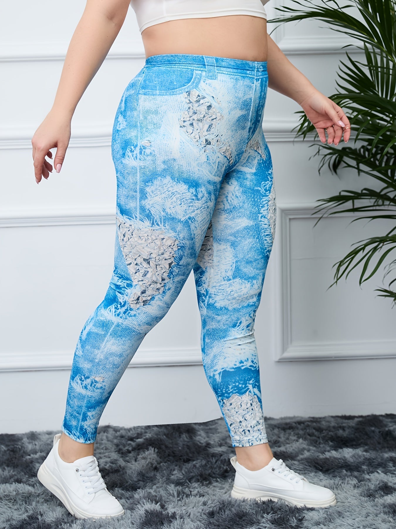  High Rise Workout Leggings Women's Plus Casual Skinny Leggings