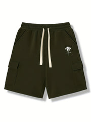 California Coconut Tree Men's Cargo Shorts for Summer Casual Wear