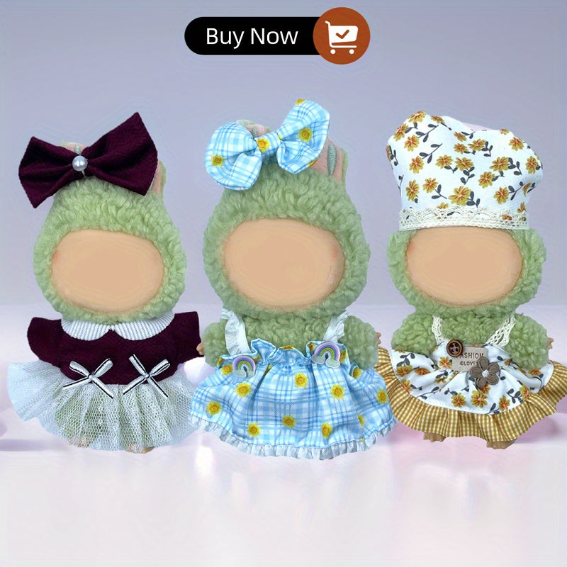 Doll Dress Up Set Skirts & Headwear Combo for 6-9 inch Dolls
