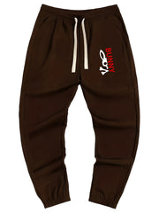Bunny Print Drawstring Sweatpants Loose Fit Joggers Men's Casual Pants
