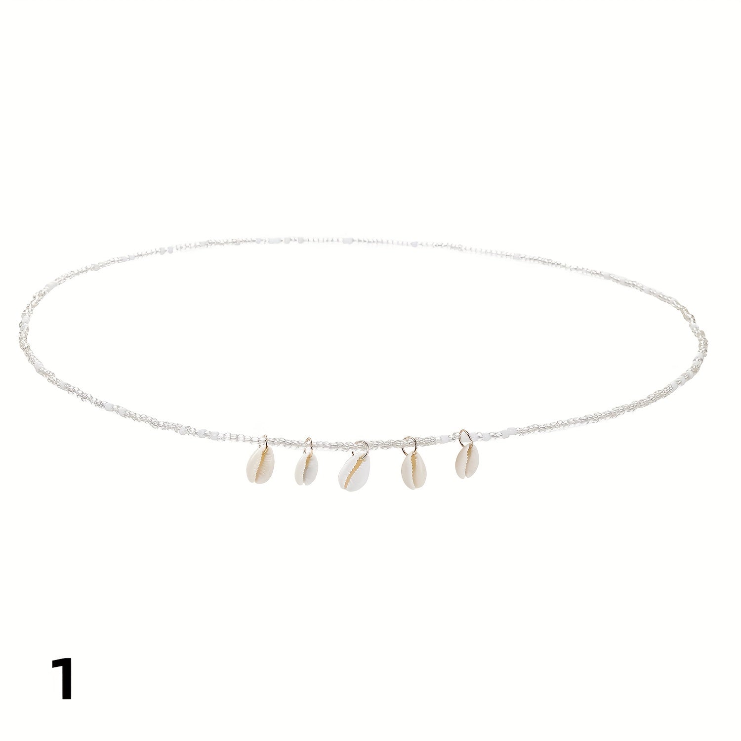 Boho Beads Waist Chain Shell Crushed Stone Decor Elastic Belly Chain